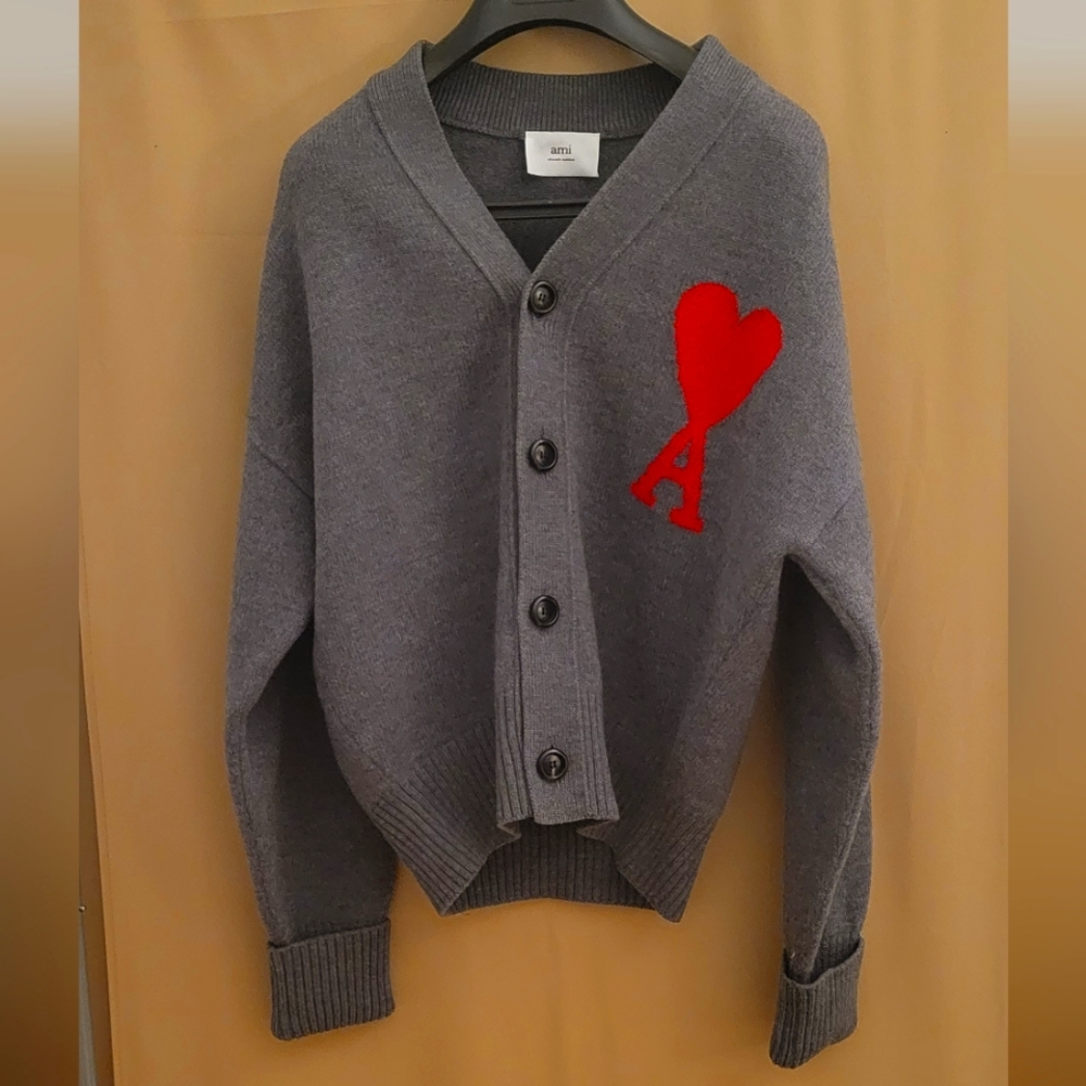 AMI ALEXANDRE MATTIUSSI  Gray Ami de Cœur Cardigan
